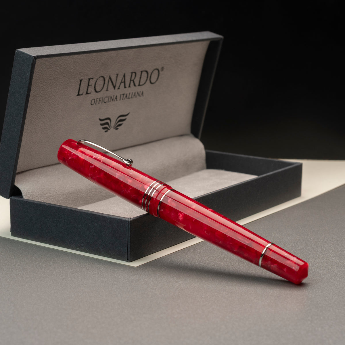 MZG 2.0 Red marble #6 steel nib la Fenice – leonardopen