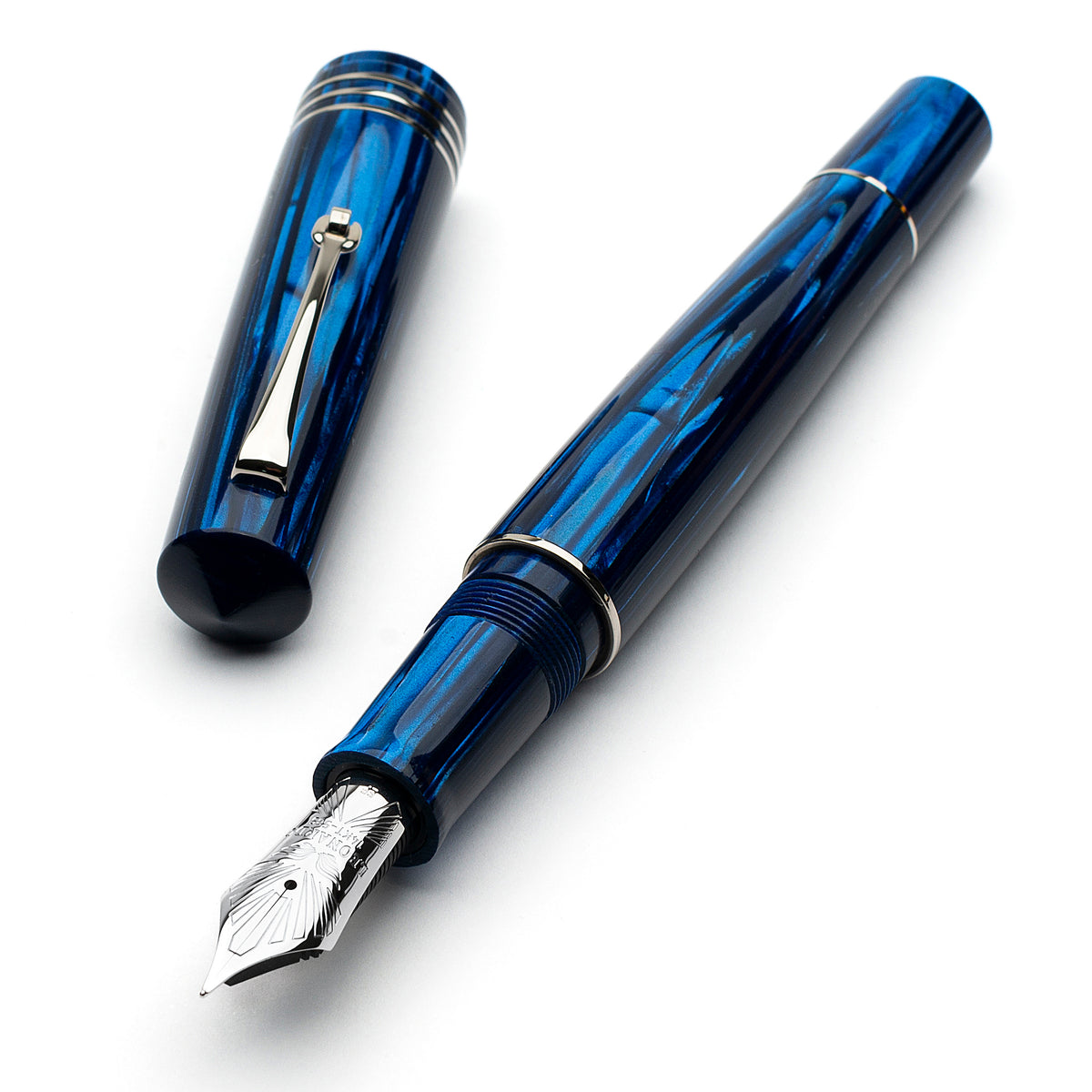 Leonardo Furore Fountain Pen - Galaxy Blue GT - Galen Leather