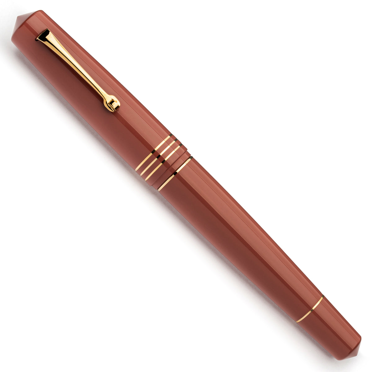 MZG Salmon ebonite gold trim - #8 la Fenice gold nib – leonardopen