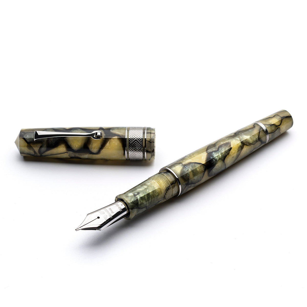 新品　celluloid pen リバイバル MZG Green pearl celluloid - Gold nib #8 – leonardopen