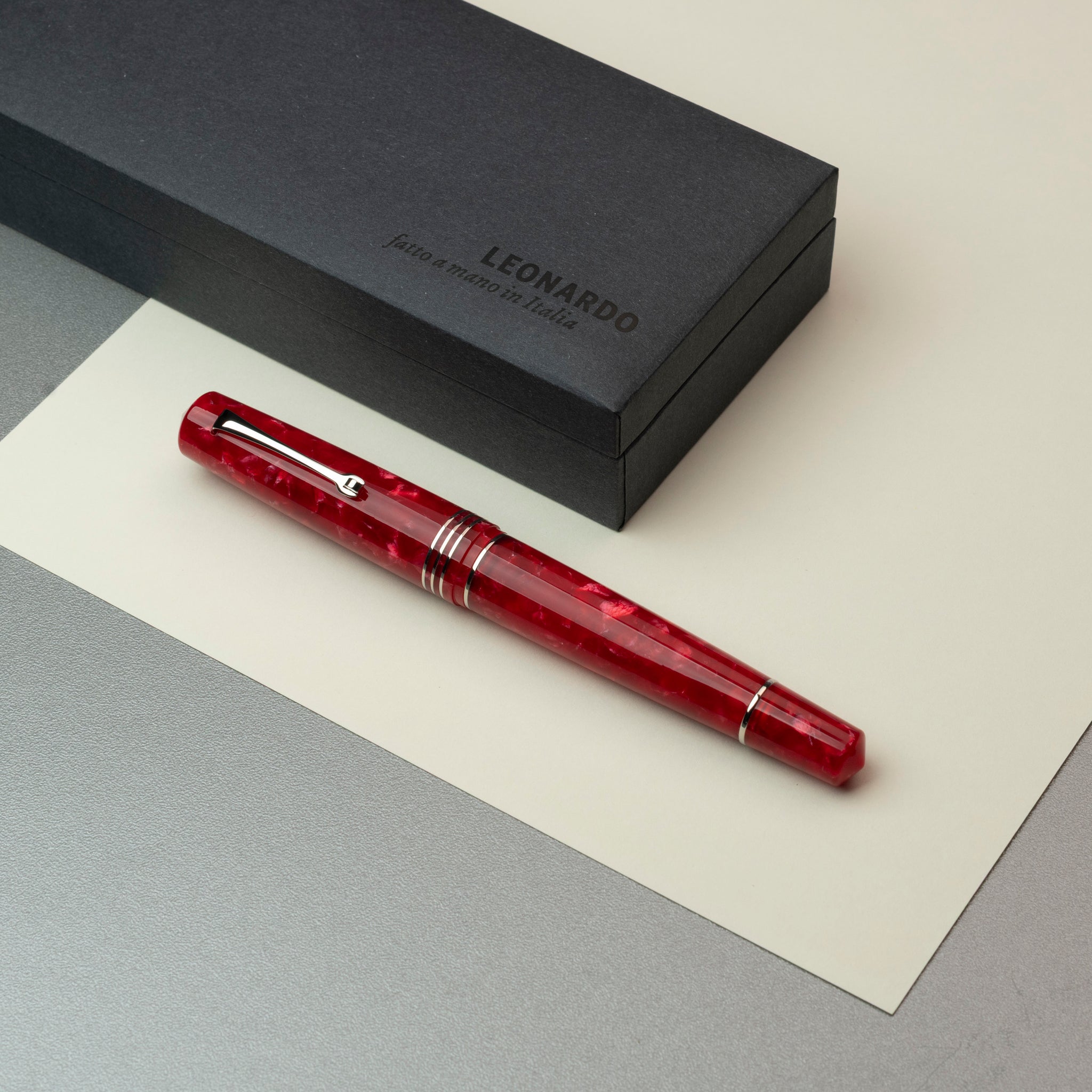 MZG 2.0 Red marble #6 steel nib la Fenice – leonardopen