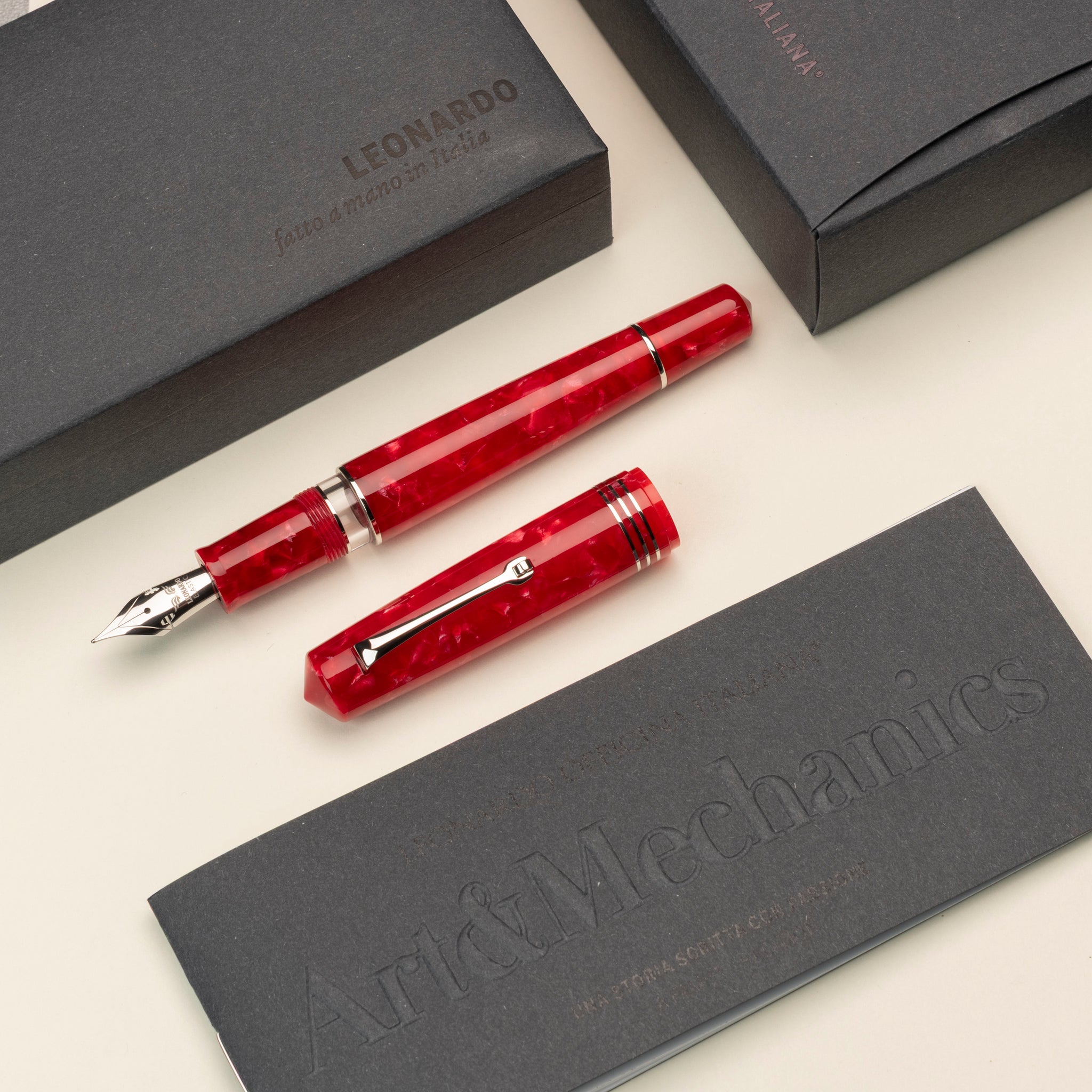 MZG 2.0 Red marble #6 steel nib la Fenice – leonardopen