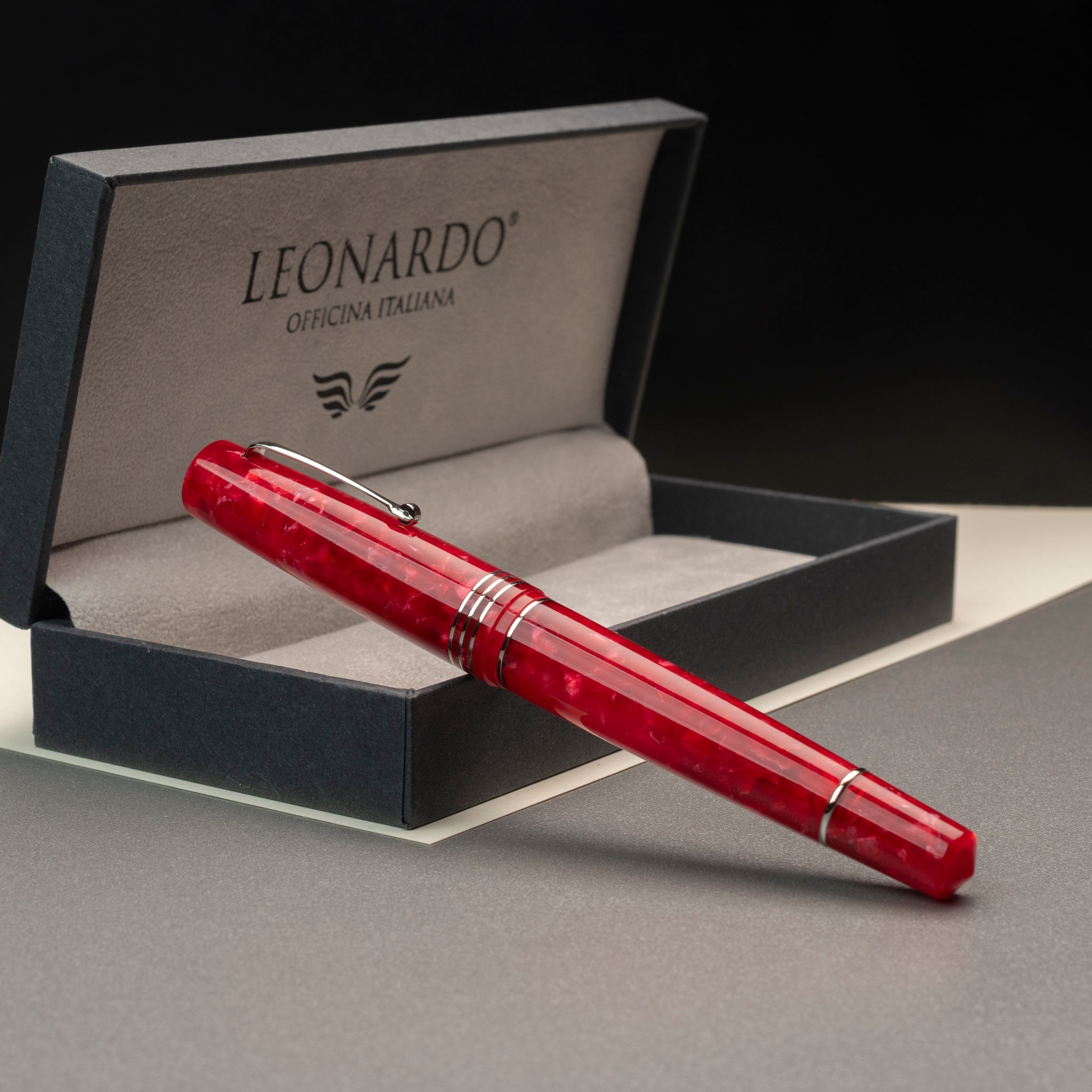 MZG 2.0 Red marble #6 steel nib la Fenice – leonardopen