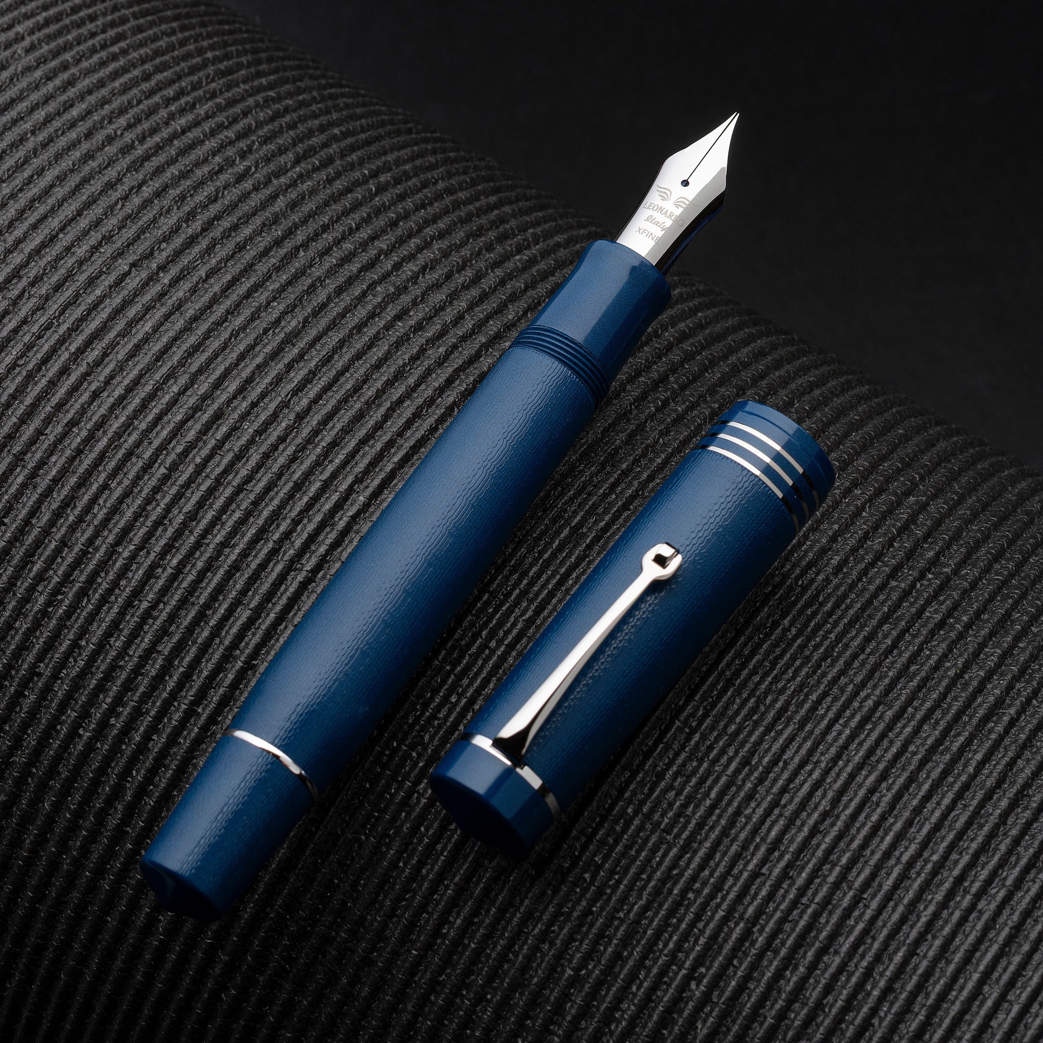 Oiseaubleu Audace Art Nouveau ebonite Blue - Silver trim – leonardopen