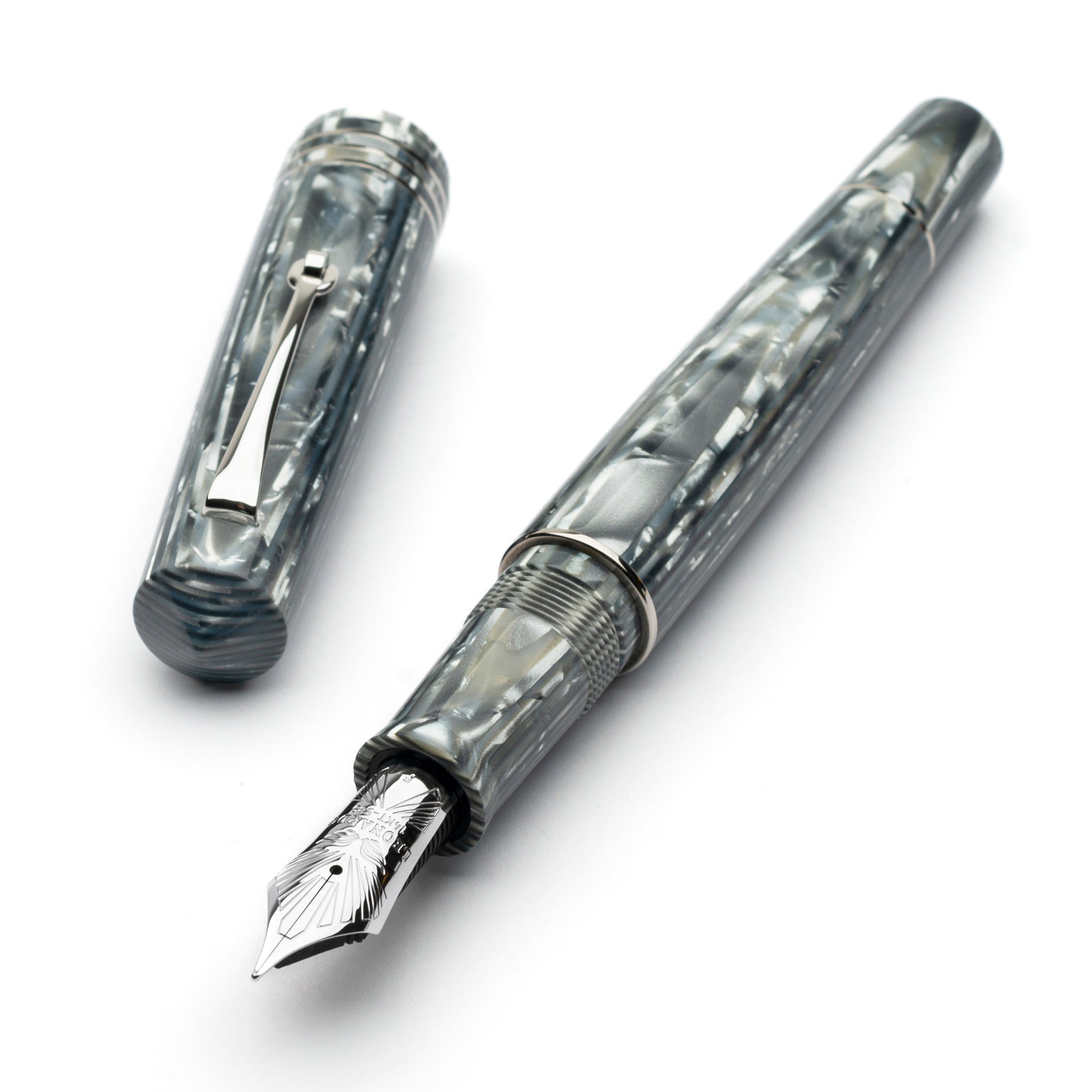 MZG mineral grey celluloid made in house - #8 nib – leonardopen