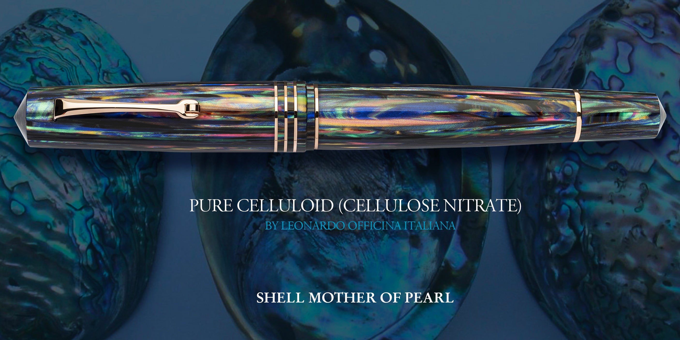 Leonnard Shell MZG shell mother of pearl authentic celluloid - #8 gold nib – leonardopen