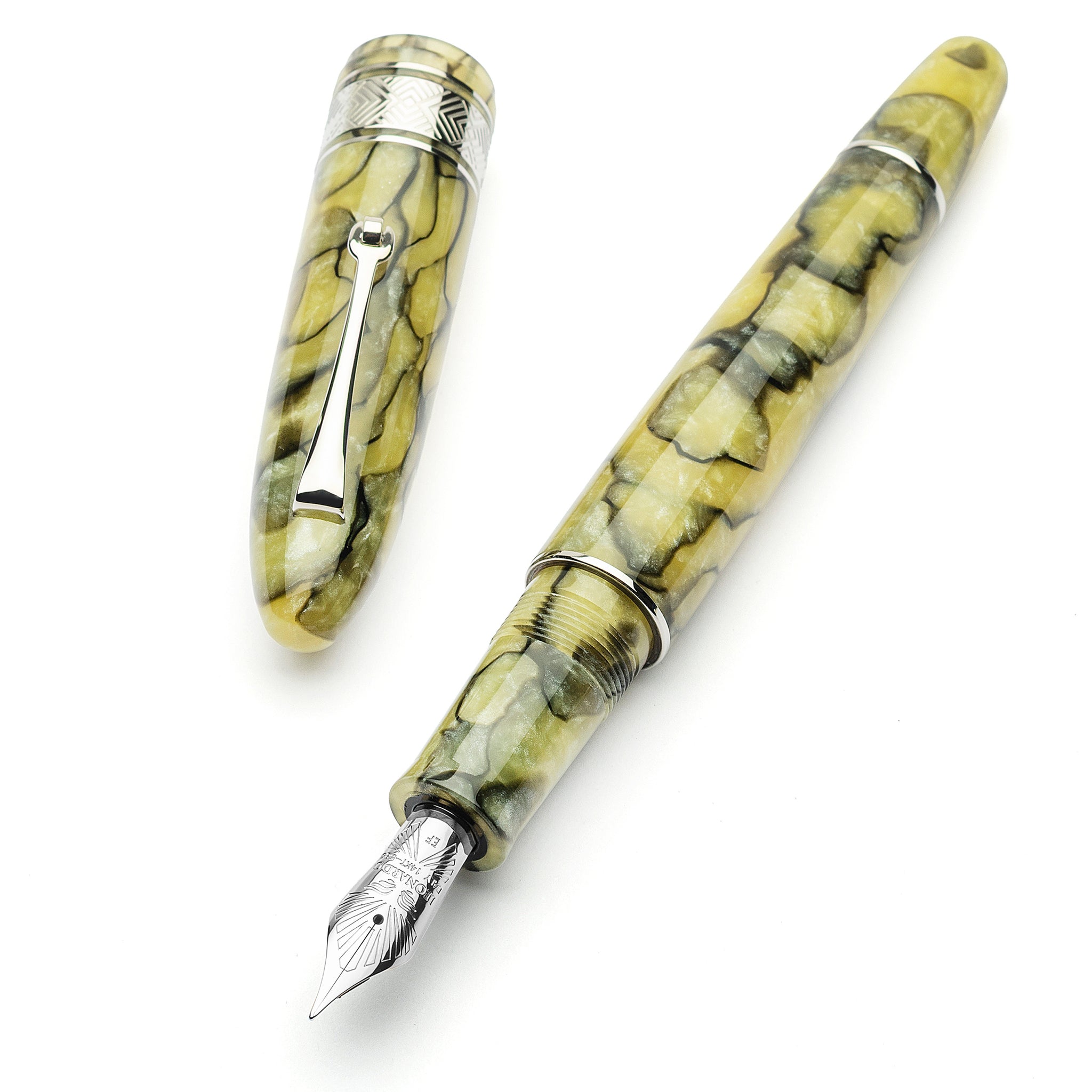 Cigar Green/pearl celluloid - FLEX Nib – leonardopen