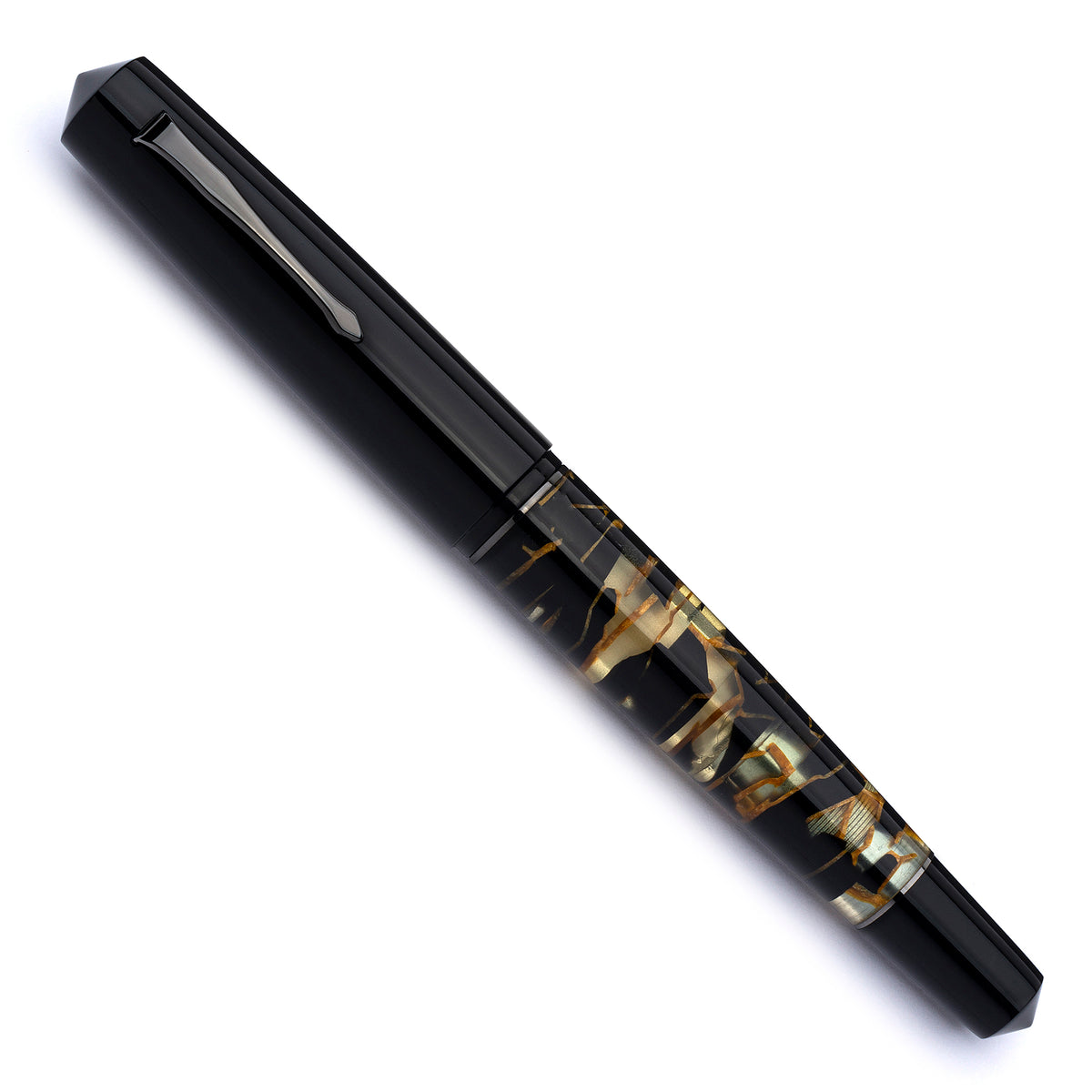 MZG Minimalist black / black lucens celluloid - #8 gold nib – leonardopen